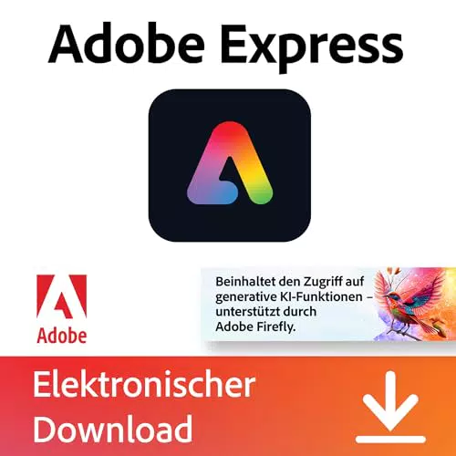 Adobe Express Premium - 1 Jahr Digital Download für Web, Android und iOS, 100GB Speicher
