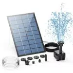 AISITIN Solarbrunnen für Garten – 2024 Upgrade mit 6 Fontänenstilen