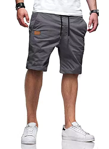 AlvaQ Herren Shorts Baumwolle Freizeithose Sommer Chino mit Taschen