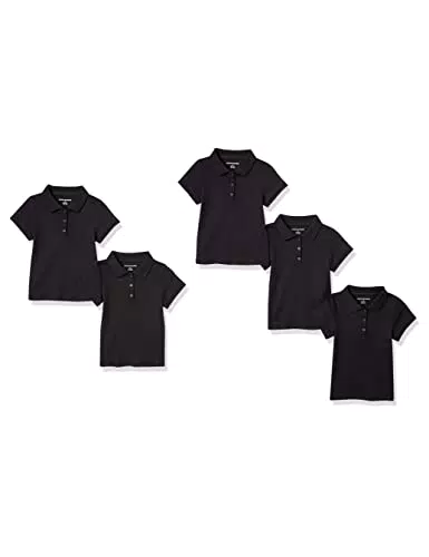 Amazon Essentials Interlock-Poloshirt für Mädchen mit kurzen Ärmeln