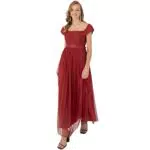 Anaya with Love Damen Womens Ladies Maxi Dress Bardot Off Shoulder with Belt Long Empire Waist for Wedding Guest Prom Evening Gown Bridesmaid Kleid
