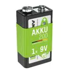 ANSMANN 9V NiMH Akku 200mAh - Wiederaufladbare Batterie für Messgeräte und Spielzeug