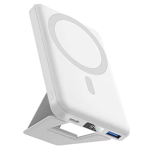 Wireless Power Bank von AOGUERBE | 10000mAh Magnetische Powerbank PD 22.5W | Schnellladen mit LED Display | Kompatibel mit MagSafe für iPhone 15/14/13/12 Pro Max