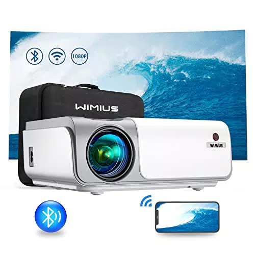 WiMiUS Beamer Full HD 1080P mit 5G WiFi, Bluetooth und Trapezkorrektur