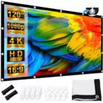 LEORFI Projektionsleinwand 120 Zoll, Faltbare HD Leinwand für Outdoor und Heimkino
