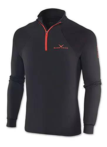 Black Crevice Herren Skirolli Zipper Shirt, dunkelblau/gelb