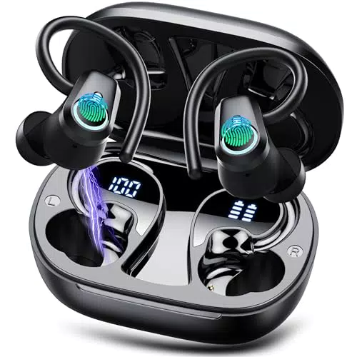 Bluetooth Kopfhörer Sport – Kabellose In-Ear Ohrhörer mit 50 Std HIFI Stereo und IP7 Schutz
