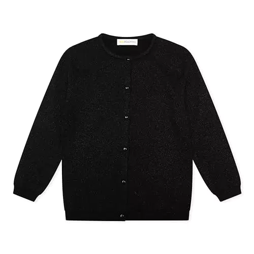 Kinder Cardigan Bolerose Mädchen Lange Ärmel mit Glitzerknöpfen