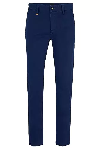 BOSS Schino-Taber-1 D Tapered-Fit Chino aus Baumwoll-Satin mit Elasthan