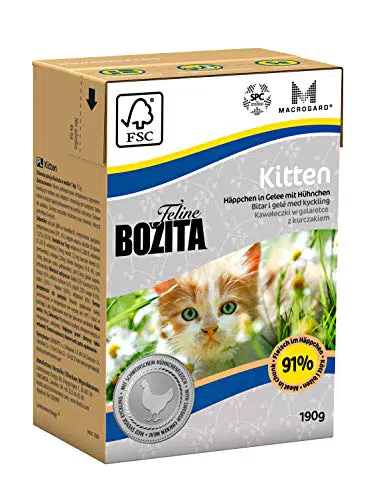 BOZITA Häppchen in Gelee - Nachhaltiges Katzenfutter für Kitten und Katzen