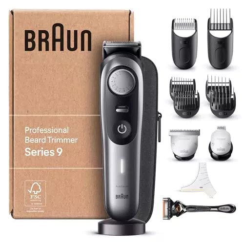 Braun Barttrimmer BT9440 – Professioneller Haarschneider mit 40 Einstellungen und Ladestation