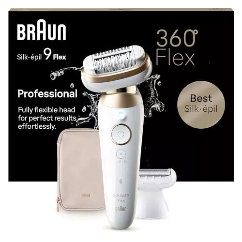 Braun Silk-épil 9 Flex Epilierer Damen - Haarentferner mit 5 Aufsätzen und Tasche