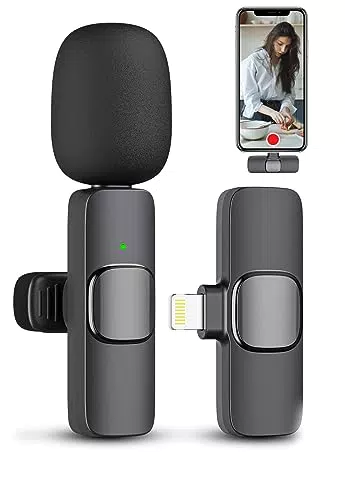 Wireless Lavalier Mikrofon für iPhone/iPad/Laptop - Rauschunterdrückung, Plug & Play - Ideal für Live-Streams, Videoaufzeichnungen und Vlogs