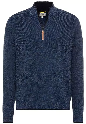 camel active Herren Feinstrick Troyer aus Baumwollmix Dunkelblau Menswear-