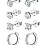 CASSIECA 925 Sterling Silber Ohrstecker für Damen mit Cubic Zirkonia