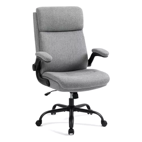 CASTLOVE Ergonomischer Bürostuhl mit gepolsterten Armlehnen und Wippfunktion
