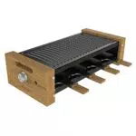Cecotec Raclette Grill 8200 Holz Schwarz - 8 Einzelpfannen, Antihaftplatte, einstellbarer Thermostat