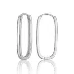 Rechteckige Silber 925 Ohrringe für Damen - Hypoallergener Schmuck