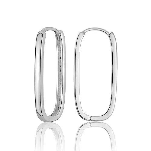 "Rechteckige Silber 925 Ohrringe für Damen - Hypoallergener Schmuck"