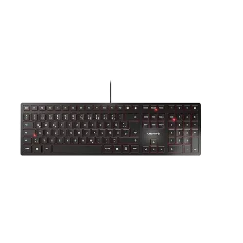 Tastatur CHERRY KC 6000 SLIM - Deutsches Layout, Kabelgebunden, Leise Tasten