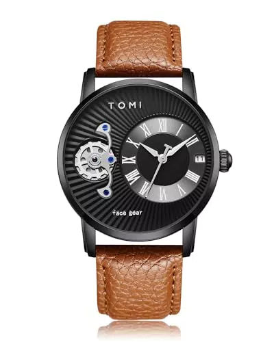 CIVO Herren Uhr Klassische Lederarmband Analog Wasserdicht Quarz Datum