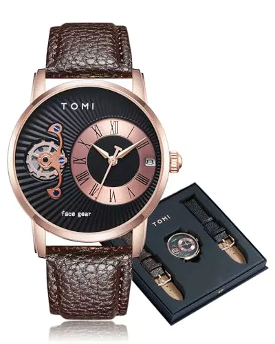 CIVO Herrenuhr Klassische Analog Lederarmband - Wasserdicht Quarz Datum