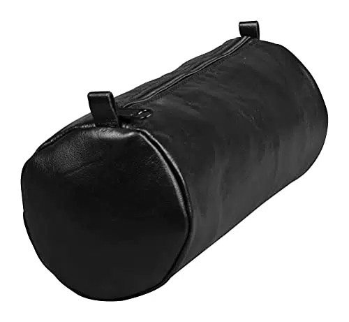 Clairefontaine Schlampermäppchen Age Bag aus Leder, rund, groß - schwarz