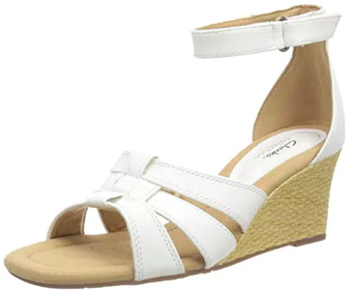 Clarks Damen Kyarra Joy Keilsandale, White Leather