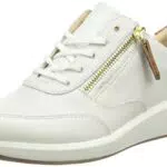 Clarks Damen Sneaker Un Rio Zip in Weißer Leder-Qualität