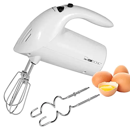 Clatronic Handmixer HM 3014 mit 250 Watt, 5 Geschwindigkeitsstufen, Edelstahlquirle