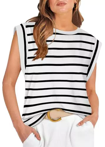 Damen Tank Top Sommer Elegant Kurzarm Bluse - Weiß