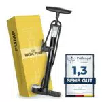 DANSI Fahrradpumpe Standluftpumpe mit Manometer und Adaptern für alle Ventile