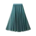 Daysskk Damen Tüllrock A-Linie Maxirock Trachtenrock Elastische Taille