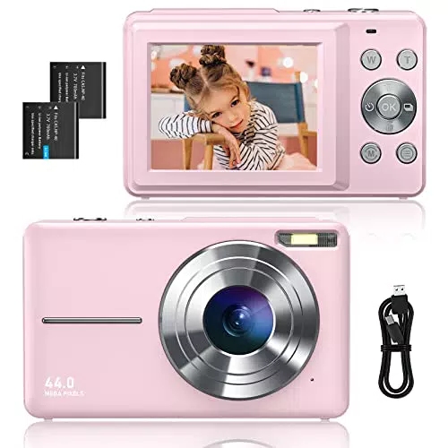 Digitalkamera 1080P FHD 44MP Fotokamera mit 16X Digitalzoom - Kompaktkamera für Kinder, Teenager und Senioren