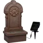 dobar® Solarbrunnen Poseidon mit LED Beleuchtung für den Garten und die Terrasse
