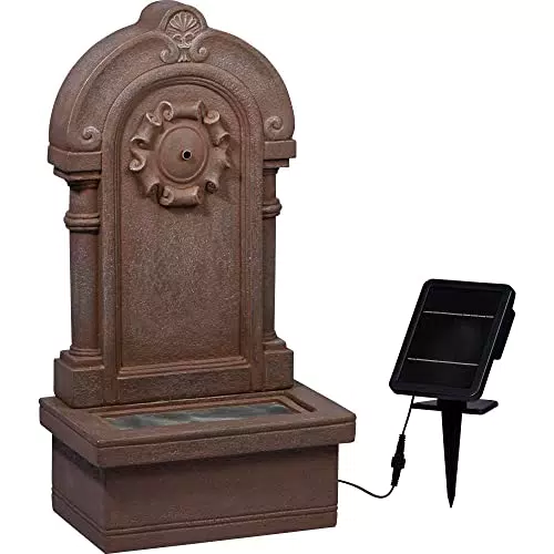 dobar® Solarbrunnen Poseidon mit LED Beleuchtung für den Garten und die Terrasse