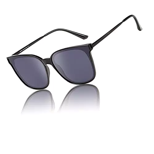 DUCO Damen Polarisierte Sonnenbrille mit UV400 Schutz - Vintage Runde Metall Sonnenbrille
