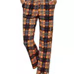 Ekouaer Damen Pyjamahose Lang - Schlafanzug Jerseyhose mit Karomuster - Rot