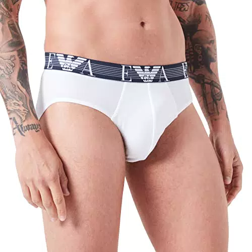 Emporio Armani Herren Monogramm Logo Slip mit Struktur
