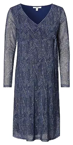 ESPRIT Umstandsmode Damenkleid Stillkleid mit langen Ärmeln Allover-Print