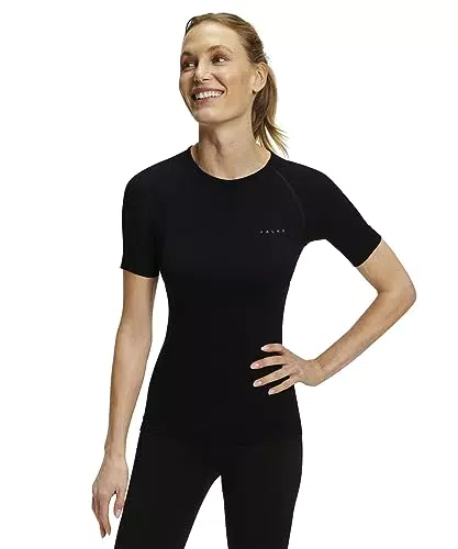 FALKE Damen Baselayer-Shirt Warm Rundhals Kurzarm Funktionsgarn Schnelltrocknend