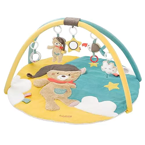 Fehn 3-D-Activity-Decke Bruno – Spieldecke für Babys ab 0 Monaten mit Spielzeugen
