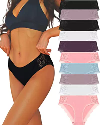 "FINETOO Damen Baumwoll Spitzen Hipster Unterwäsche Set"