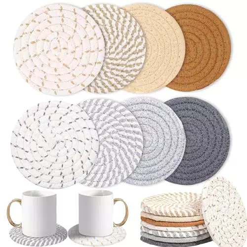 FLEXNOVA Untersetzer aus Baumwollgewebe - rutschfeste Tisch Deko Coasters