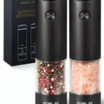 FORLIM Elektrische Salz- und Pfeffermühle Set mit LED und Reinigbarem Silo