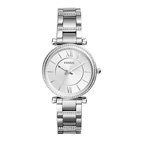 Fossil Damenuhr Carlie mit Quarzwerk und Edelstahlarmband, Modell ES4341