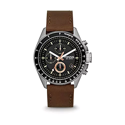 Fossil Decker Herren Chronograph Quarzwerk Edelstahl- oder Lederarmband
