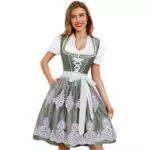 Funspread Dirndl Damen Midi - Trachtenkleid für Oktoberfest mit Spitzenschürze