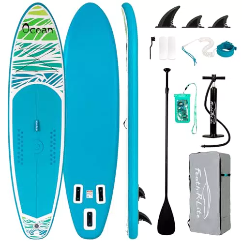 FunWater SUP Stand Up Paddle Board mit Zubehör und verstellbarem Paddel