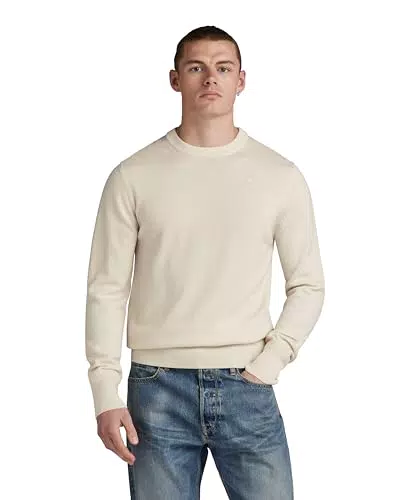 G-STAR RAW Herren Premium Core Knitted Pullover, Beige